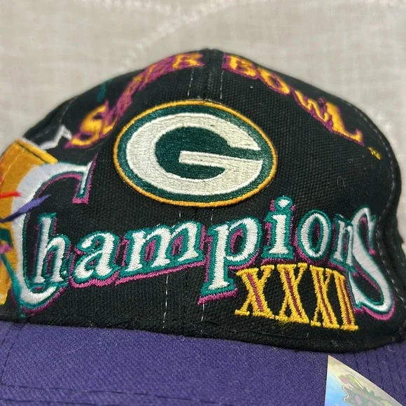 Green Bay Superbowl XXXI 1997 champions NFL trucker hat baseball cap vintage